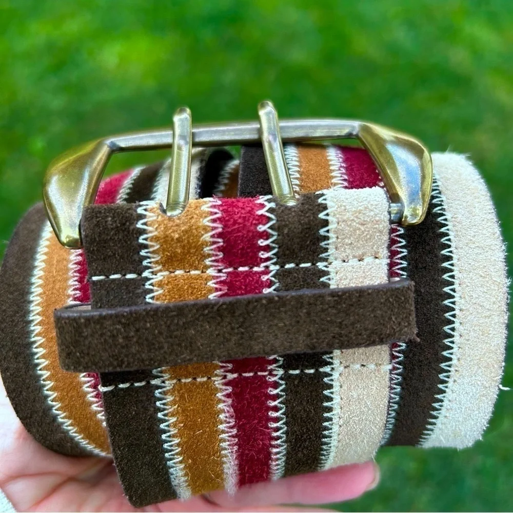 Saks Fifth Ave Genuine Leather Wide Multicolor Belt